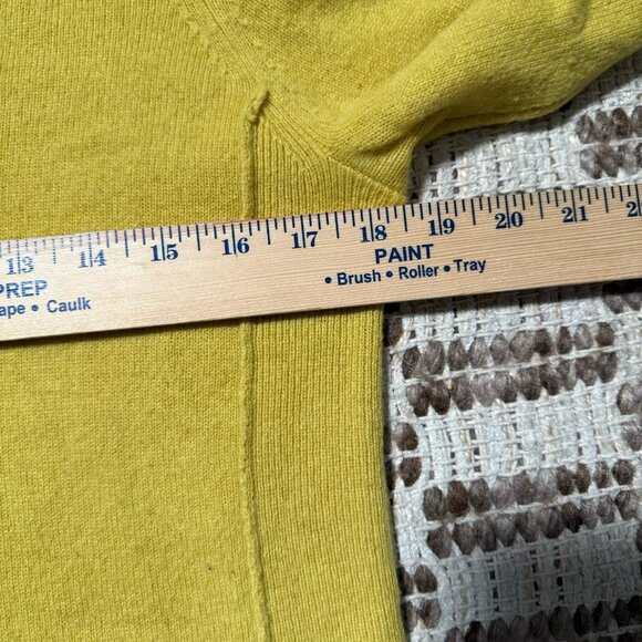 Anthropologie White Warren Cashmere V Neck Sweater Size S Yellow Tunic Luxury - Picture 5 of 8
